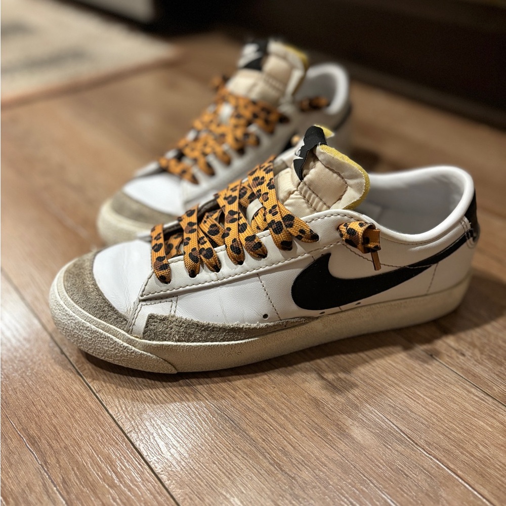 Nike Blazer Low 77s with Leopard Print Laces